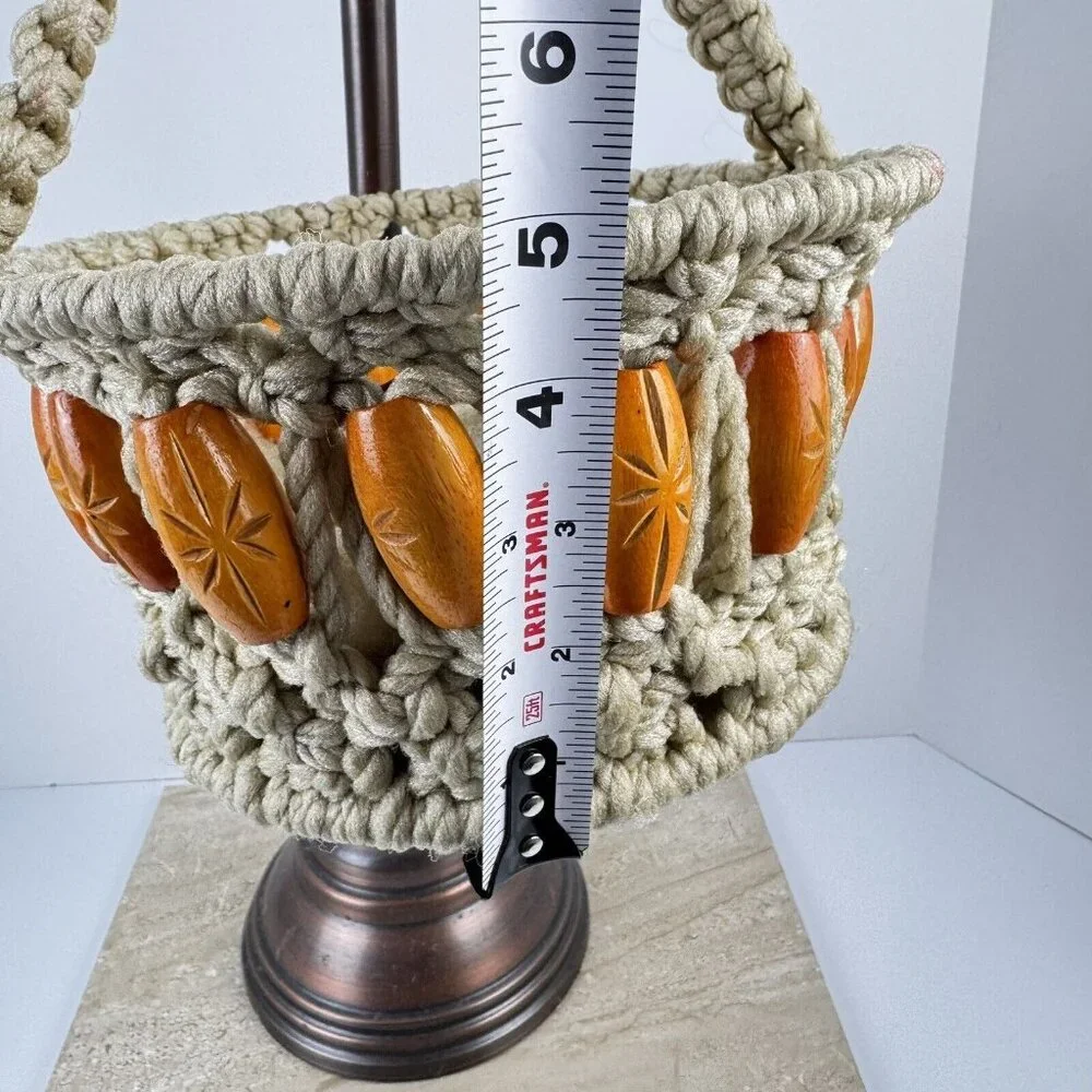 Vintage macrame basket